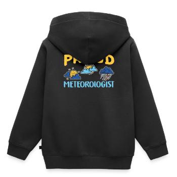 Fier météorologue Prévisions météorologiques Météorologie - Sweat Premium à capuche enfant bio - noir - Dos - AI Model Kid Male (0cm)