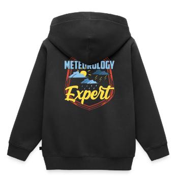 Expert en météorologie Météorologue spécialiste des prévisions météorologiques - Sweat Premium à capuche enfant bio - noir - Dos - AI Model Kid Male (0cm)
