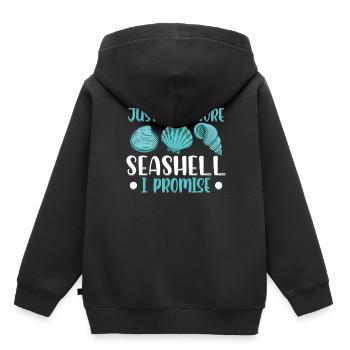 Nur Noch Eine Muschel Ich Verspreche Es Muscheln - Kinder Premium Organic Hoodie - Schwarz - Hinten - AI Model Kid Male (0cm)