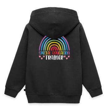 Formateur en éducation spécialisée Enseignant Éducation spécialisée - Sweat Premium à capuche enfant bio - noir - Dos - AI Model Kid Male (0cm)