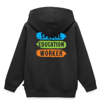 Travailleurs de l’éducation spécialisée Enseignants en éducation spécialisée - Sweat Premium à capuche enfant bio - noir - Dos - AI Model Kid Male (0cm)