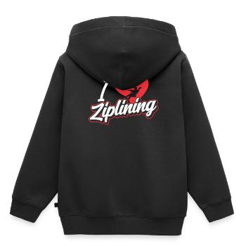 Ich Liebe Ziplining Sport Seilrutsche Zipline - Kinder Premium Organic Hoodie - Schwarz - Hinten - AI Model Kid Male (0cm)