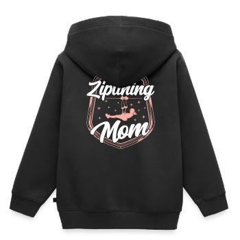 Ziplining Mama Sprüche Zipline Seilrutsche Sport - Kinder Premium Organic Hoodie - Schwarz - Hinten - AI Model Kid Male (0cm)