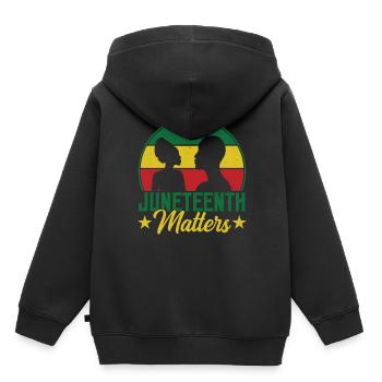 Juneteenth Matters African American Black 1865 - Kinder Premium Organic Hoodie - Schwarz - Hinten - AI Model Kid Male (0cm)