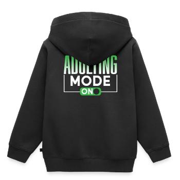 Erwachsen Werden Modus An Erwachsener Geburtstag - Kinder Premium Organic Hoodie - Schwarz - Hinten - AI Model Kid Male (0cm)