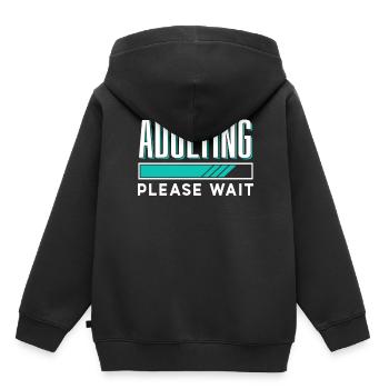 grow up please wait puberty birthday - Kids Premium Organic Hoodie - black - Back - AI Model Kid Male (0cm)