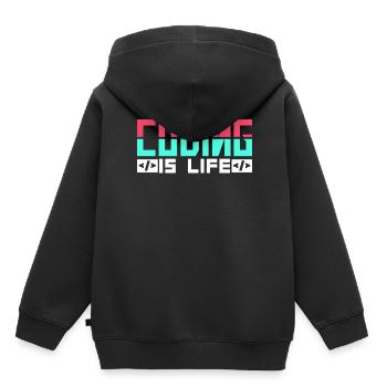 Coding is Life Programmer Coder Code - Kids Premium Organic Hoodie - black - Back - AI Model Kid Male (0cm)