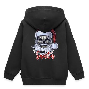 Funny Hail Santa Claus Skull Skeleton Antichrist C - Kinder Premium Organic Hoodie - Schwarz - Hinten - AI Model Kid Male (0cm)