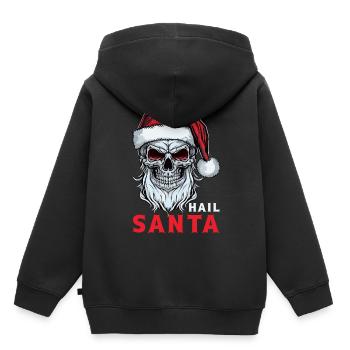Je vous salue Père Noël Crâne Squelette Heavy Metal Christ - Sweat Premium à capuche enfant bio - noir - Dos - AI Model Kid Male (0cm)