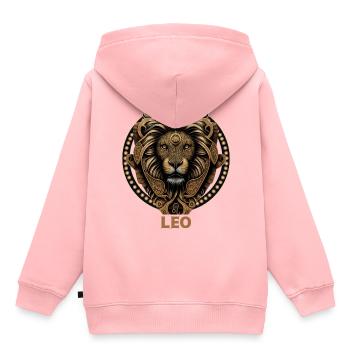 Symbole astrologique du zodiaque Lion Constellation - Sweat Premium à capuche enfant bio - rose - Dos - AI Model Kid Female (0cm)