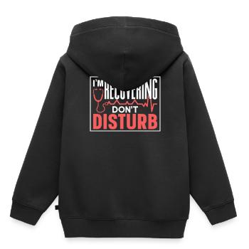 Ich Erhole Mich Bitte Nicht Stören Erholung - Kinder Premium Organic Hoodie - Schwarz - Hinten - AI Model Kid Male (0cm)