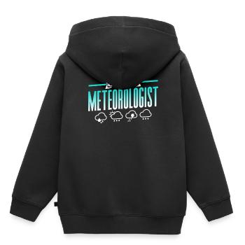 Fier météorologue Prévisions météorologiques Météorologie - Sweat Premium à capuche enfant bio - noir - Dos - AI Model Kid Male (0cm)