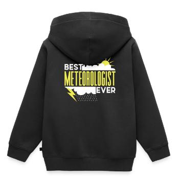 Meilleur météorologue de tous les temps profession de météorologue - Sweat Premium à capuche enfant bio - noir - Dos - AI Model Kid Male (0cm)