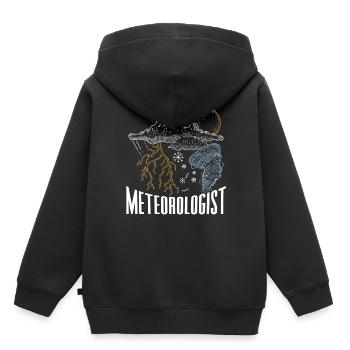 Météorologue Profession Météorologie Prévisions météorologiques - Sweat Premium à capuche enfant bio - noir - Dos - AI Model Kid Male (0cm)