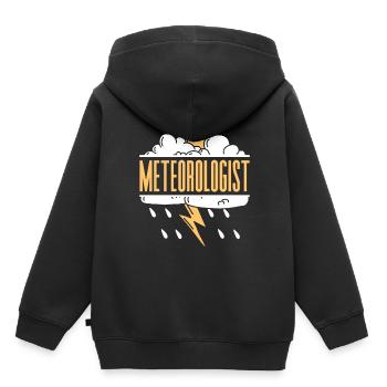 Météorologue Profession Météorologie Prévisions météorologiques - Sweat Premium à capuche enfant bio - noir - Dos - AI Model Kid Male (0cm)