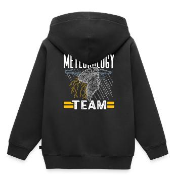 Équipe Météorologie Météorologue Prévisions météorologiques - Sweat Premium à capuche enfant bio - noir - Dos - AI Model Kid Male (0cm)
