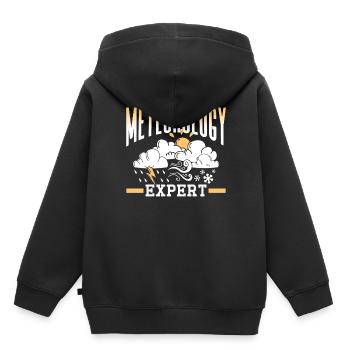 Expert en météorologie Météorologue spécialiste des prévisions météorologiques - Sweat Premium à capuche enfant bio - noir - Dos - AI Model Kid Male (0cm)