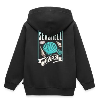 Amoureux des coquillages Collecteurs de coquillages Collecte de coquillages - Sweat Premium à capuche enfant bio - noir - Dos - AI Model Kid Male (0cm)