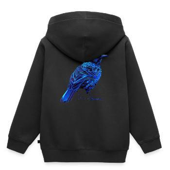 Geometric Blue Jay Bird Colorful Abstract Bird Lov - Kinder Premium Organic Hoodie - Schwarz - Hinten - AI Model Kid Male (0cm)