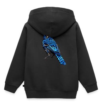 Geometric Blue Jay Bird Colorful Abstract Birding - Kinder Premium Organic Hoodie - Schwarz - Hinten - AI Model Kid Male (0cm)