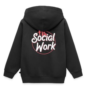 Travail social Travail social Profession de travailleur social - Sweat Premium à capuche enfant bio - noir - Dos - AI Model Kid Male (0cm)