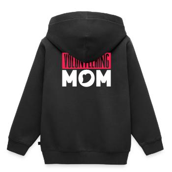 Bénévole mère Profession Bénévole Bénévole - Sweat Premium à capuche enfant bio - noir - Dos - AI Model Kid Male (0cm)