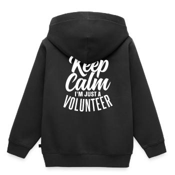 Restez calme Je ne suis qu’une profession bénévole - Sweat Premium à capuche enfant bio - noir - Dos - AI Model Kid Male (0cm)