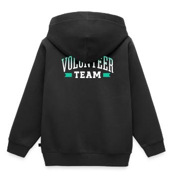 Bénévole Équipe Profession Bénévole - Sweat Premium à capuche enfant bio - noir - Dos - AI Model Kid Male (0cm)