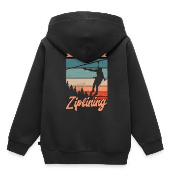Ich Liebe Ziplining Seilrutsche Zipline Sport - Kinder Premium Organic Hoodie - Schwarz - Hinten - AI Model Kid Male (0cm)