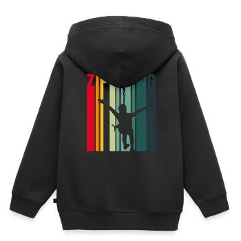 Ziplining Seilrutsche Zipline Sprüche Sport - Kinder Premium Organic Hoodie - Schwarz - Hinten - AI Model Kid Male (0cm)