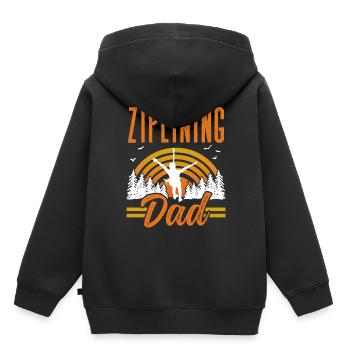 Ziplining Papa Seilrutsche Zipline Sport Sprüche - Kinder Premium Organic Hoodie - Schwarz - Hinten - AI Model Kid Male (0cm)