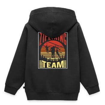 Ziplining Team Seilrutsche Zipline Sport Sprüche - Kinder Premium Organic Hoodie - Schwarz - Hinten - AI Model Kid Male (0cm)