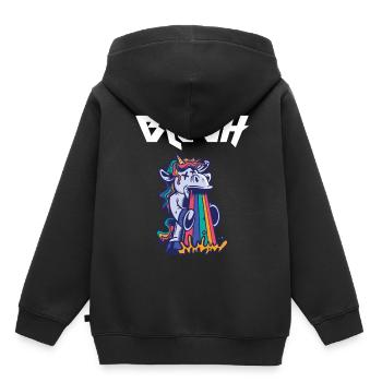 Blegh Heavy Metal Metalcore Licorne - Sweat Premium à capuche enfant bio - noir - Dos - AI Model Kid Male (0cm)