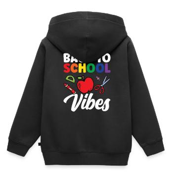 Back to School Vibes Back to School Back to School - Kids Premium Organic Hoodie - black - Back - AI Model Kid Male (0cm)