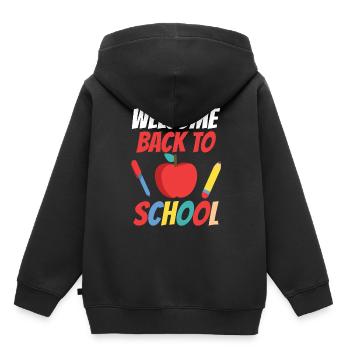 Welcome back to school Teachers Back to school - Kids Premium Organic Hoodie - black - Back - AI Model Kid Male (0cm)