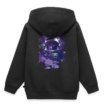 Voie lactée Astronaute Astronomie Galaxy Stars - Sweat Premium à capuche enfant bio - noir - Dos - AI Model Kid Male (0cm)