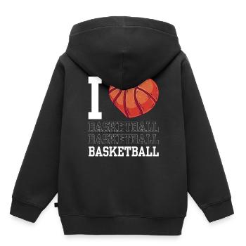 Ich Liebe Basketball Team Basketballspieler - Kinder Premium Organic Hoodie - Schwarz - Hinten - AI Model Kid Male (0cm)