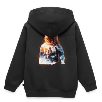 Spaceman Astronaut Galaxy Astronomy Sci Fi Fan - Kinder Premium Organic Hoodie - Schwarz - Hinten - AI Model Kid Male (0cm)