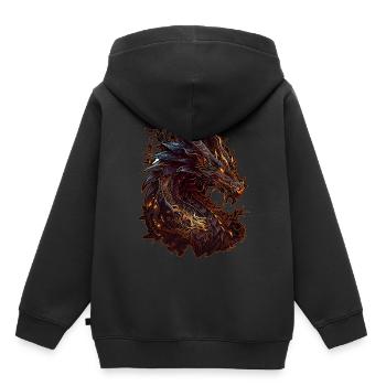Dragon Zodiaque Chinois Animal Horoscope Sorcellerie - Sweat Premium à capuche enfant bio - noir - Dos - AI Model Kid Male (0cm)