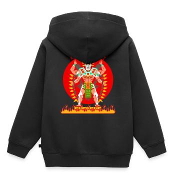 Ancienne divinité aztèque Xiuhtecuhtli Mythologie aztèque - Sweat Premium à capuche enfant bio - noir - Dos - AI Model Kid Male (0cm)