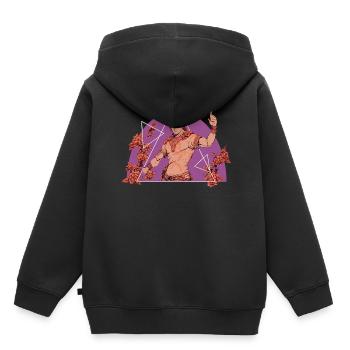 Dieu hindou Indra roi des dieux hindouisme divinité mythol - Sweat Premium à capuche enfant bio - noir - Dos - AI Model Kid Male (0cm)