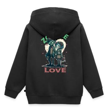 Zombie Love Cute Horror Undead Couple Valentine's - Kinder Premium Organic Hoodie - Schwarz - Hinten - AI Model Kid Male (0cm)