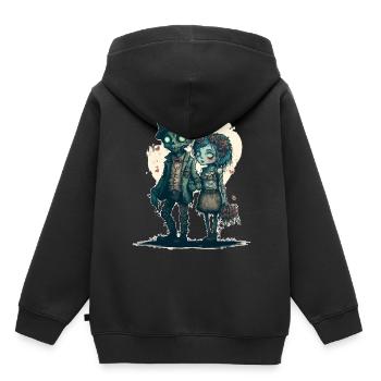 Creepy Zombie Undead Couple Steampunk Horror Valen - Kinder Premium Organic Hoodie - Schwarz - Hinten - AI Model Kid Male (0cm)