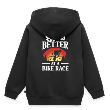 Das Leben Ist Besser Bei Einem Radrennen Fahrrad - Kinder Premium Organic Hoodie - Schwarz - Hinten - AI Model Kid Male (0cm)