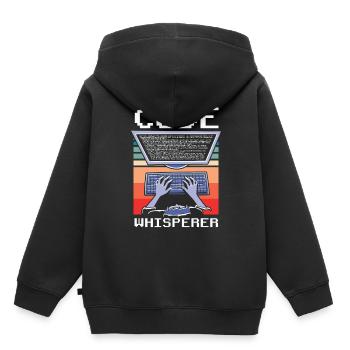 Code Flüsterer Programmierer Coding Coder - Kinder Premium Organic Hoodie - Schwarz - Hinten - AI Model Kid Male (0cm)