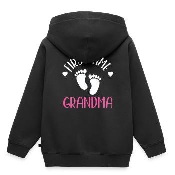 Première fois Grand-mère Mignons grands-parents Première fois - Sweat Premium à capuche enfant bio - noir - Dos - AI Model Kid Male (0cm)