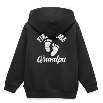 Première fois grand-père grands-parents première fois mignon - Sweat Premium à capuche enfant bio - noir - Dos - AI Model Kid Male (0cm)