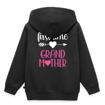 Première grand-mère grand-mère grands-parents mignons première fois - Sweat Premium à capuche enfant bio - noir - Dos - AI Model Kid Male (0cm)