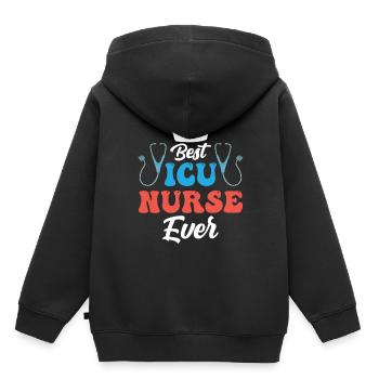 Best Intensive Care Nurse Ever - Kids Premium Organic Hoodie - black - Back - AI Model Kid Male (0cm)