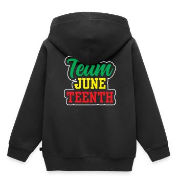 Team Juneteenth 1865 African American Black - Kinder Premium Organic Hoodie - Schwarz - Hinten - AI Model Kid Male (0cm)